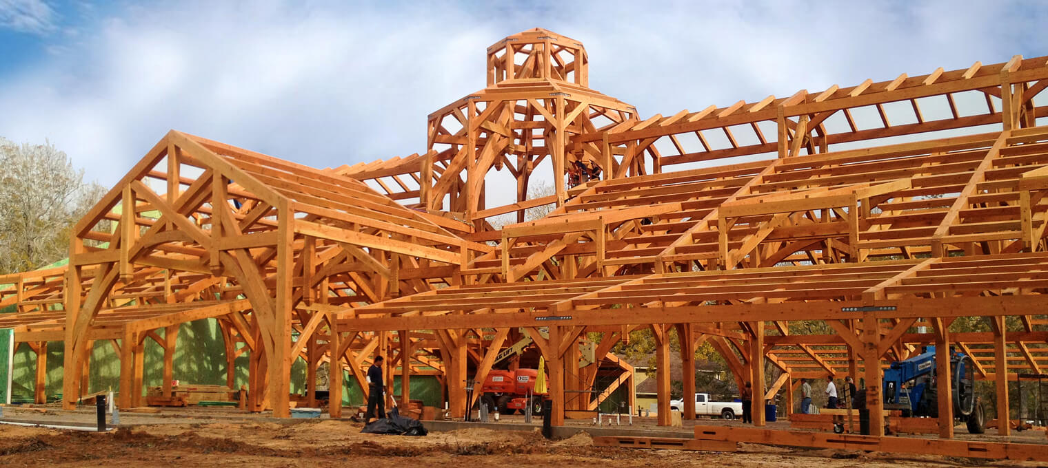 commercial timber frame hemi hideout car cathedral27