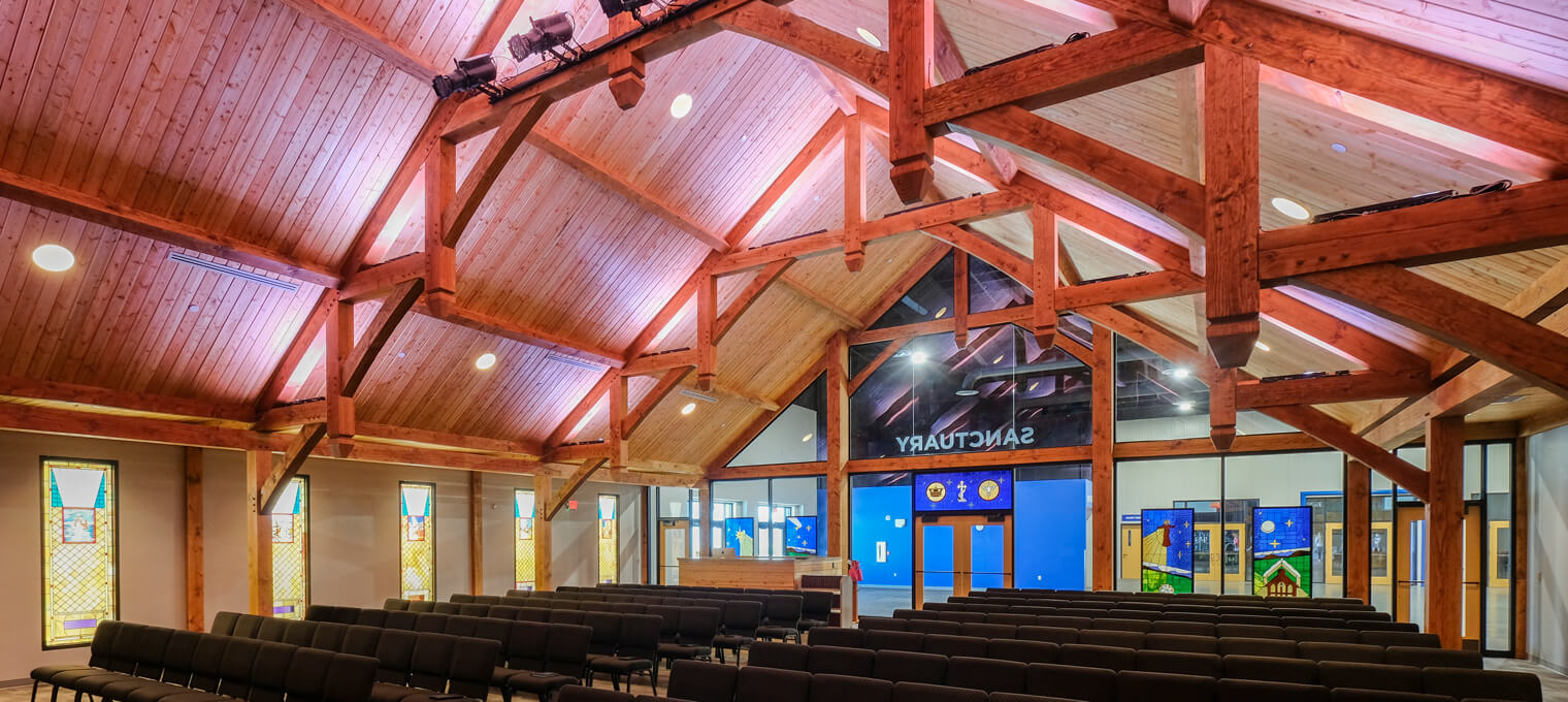 commercial timber frame project our savior church6