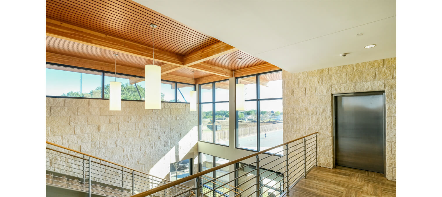 commercial timber frame Office Building in Boerne with Coffered Ceilings3
