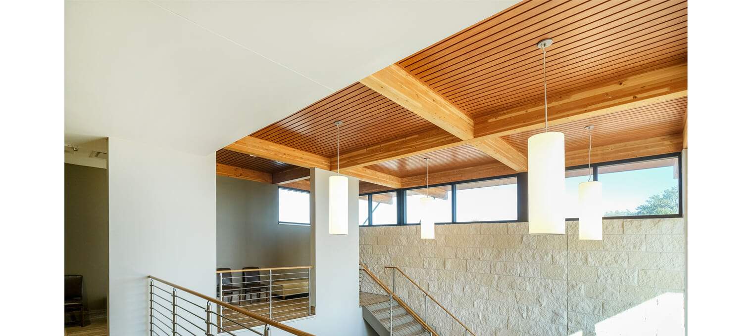 commercial timber frame Office Building in Boerne with Coffered Ceilings4