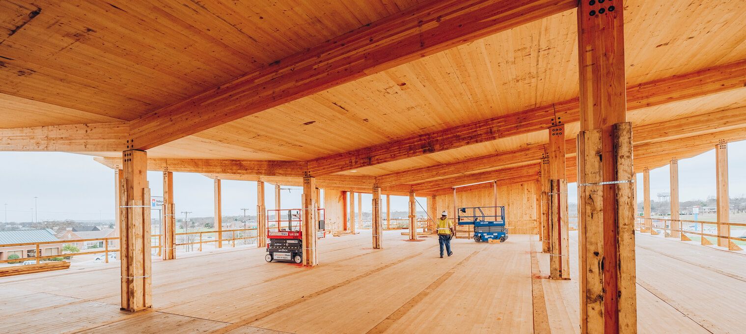 timber frame raising sherman bank commercial mass timber structure17