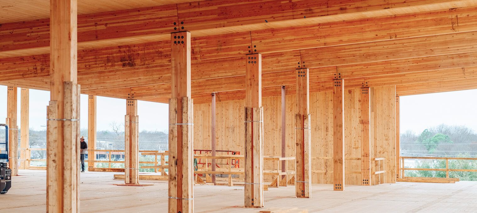timber frame raising sherman bank commercial mass timber structure19