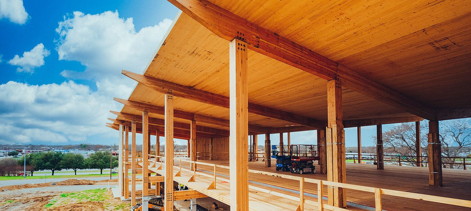 timber frame raising sherman bank commercial mass timber structure20