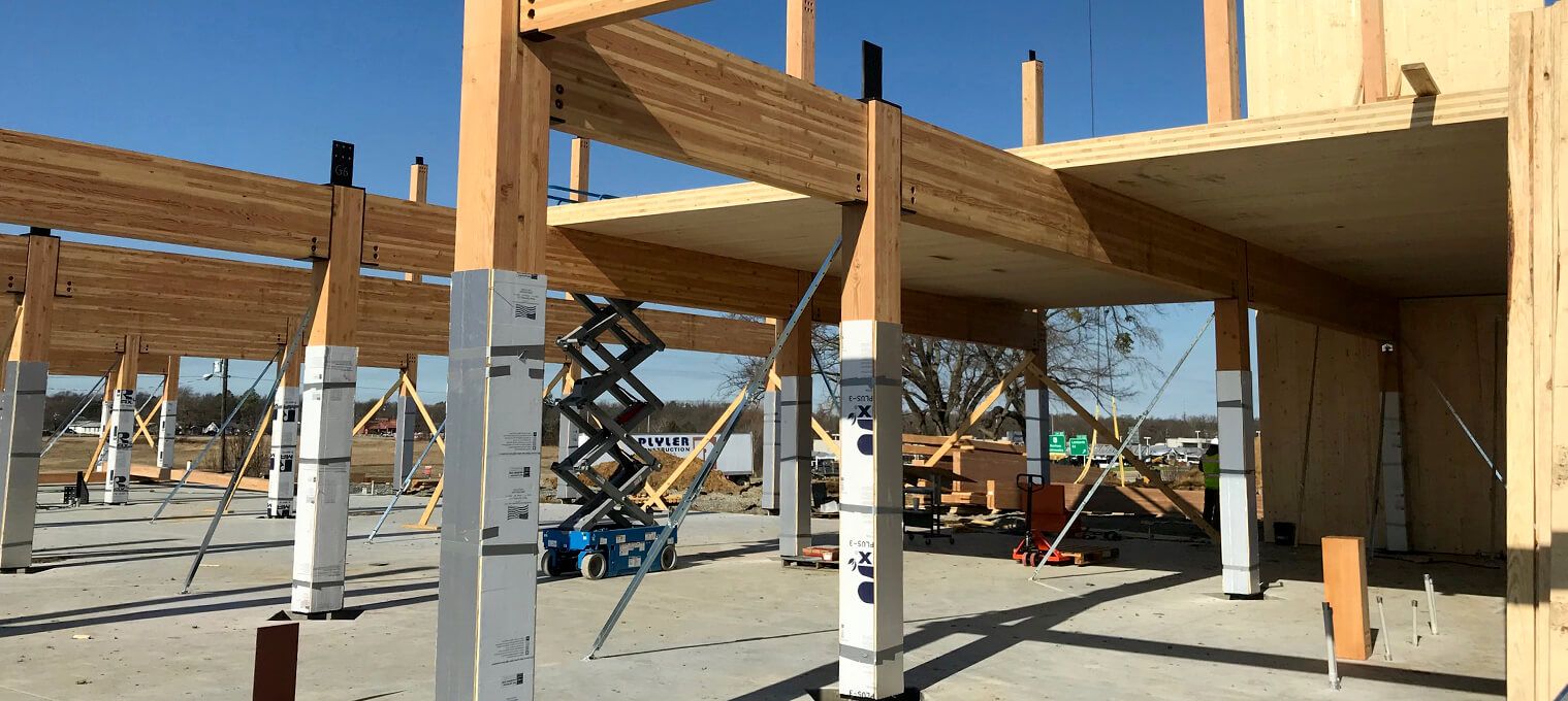 progress timber frame raising 45