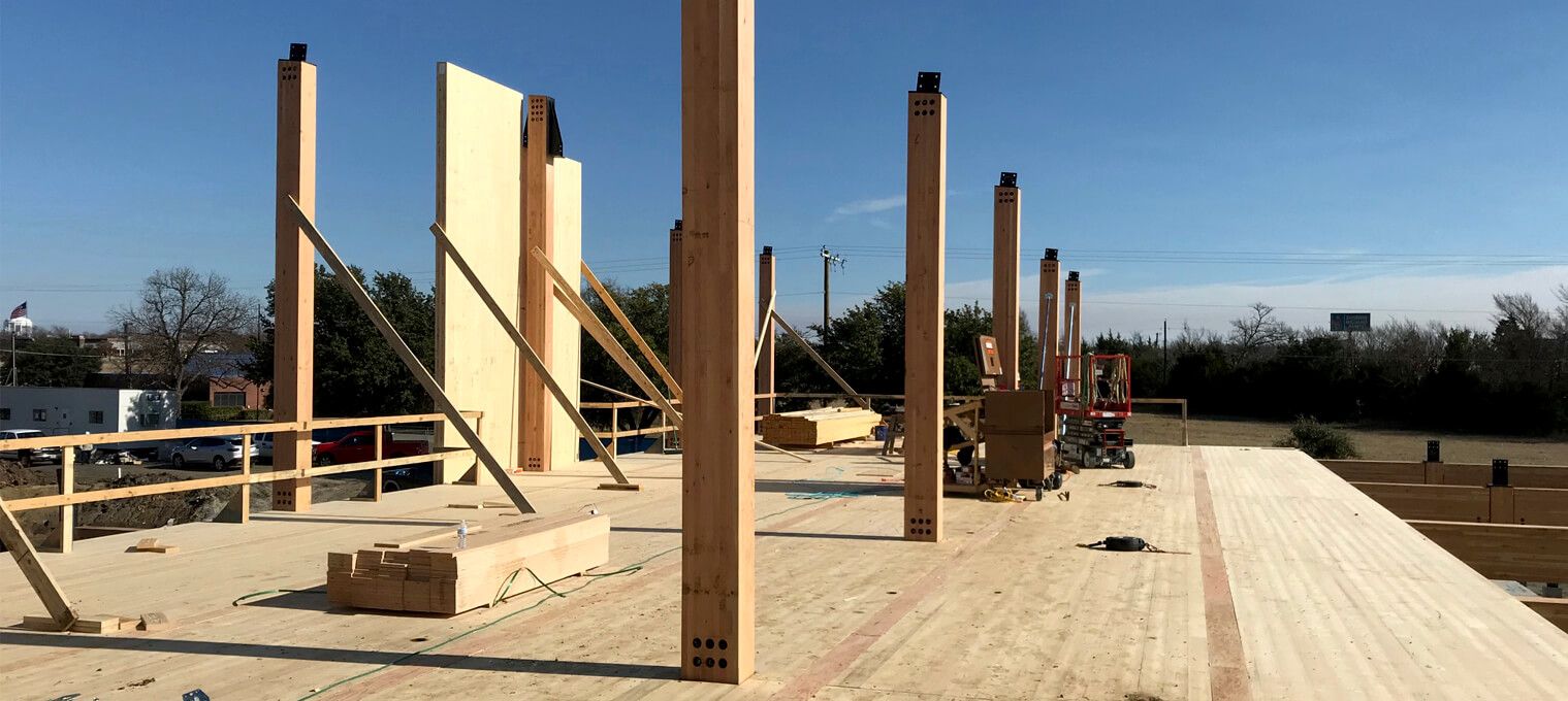 progress timber frame raising 46