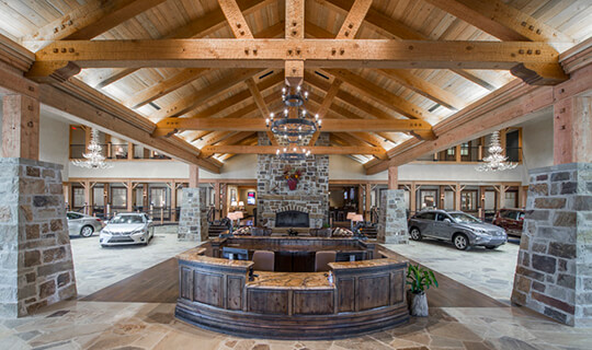 commercial timber frame lexus dealership