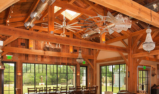 commercial timber frame party barn
