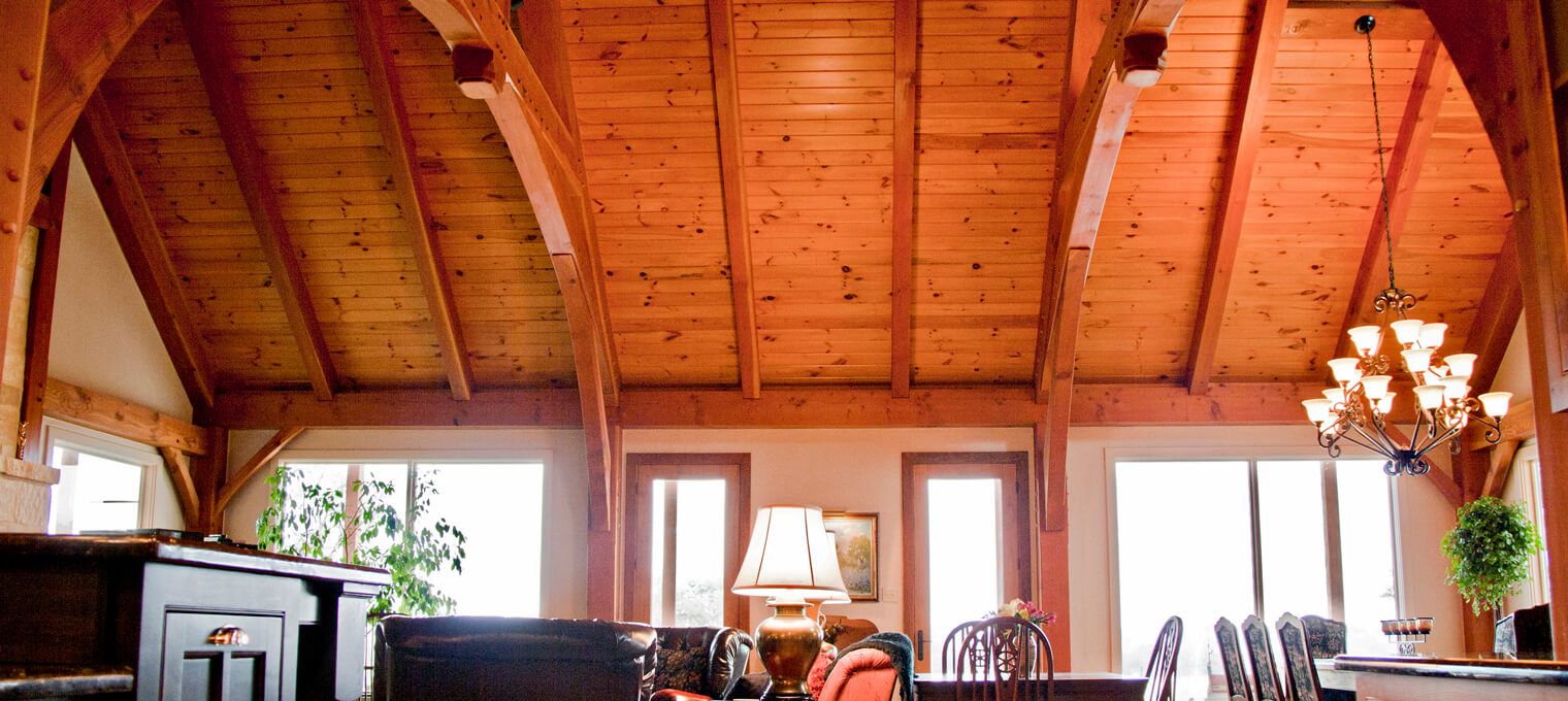 timber frame home arched trusses country full frame 1