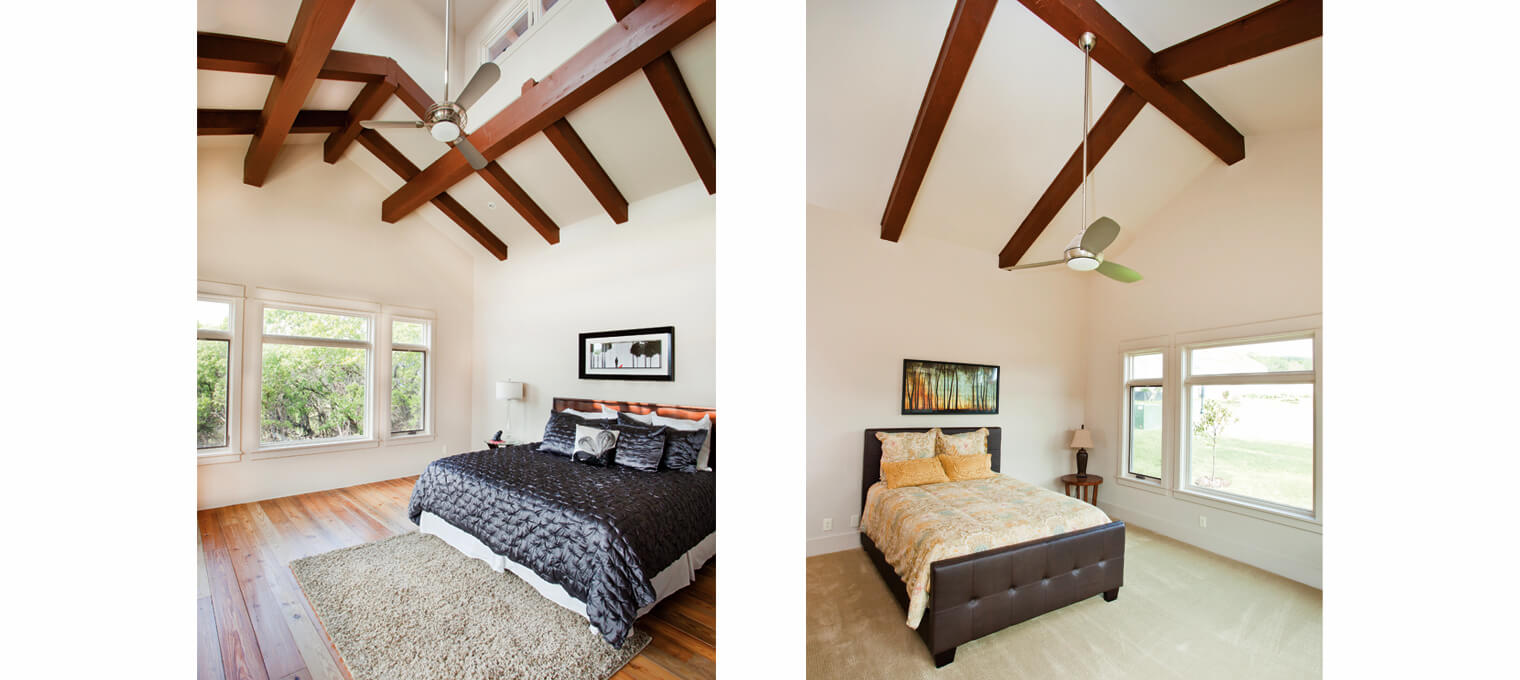 timber frame home bedroom trusses urban farmhouse 3