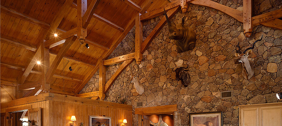 Timber Frame Home big game greatroom 1