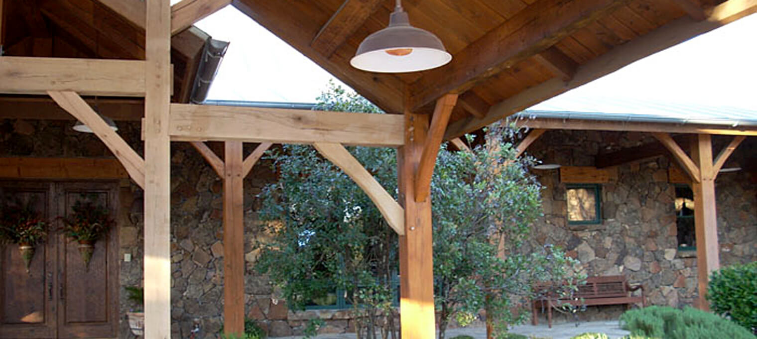 timber frame home covered enterance big game greatroom 4