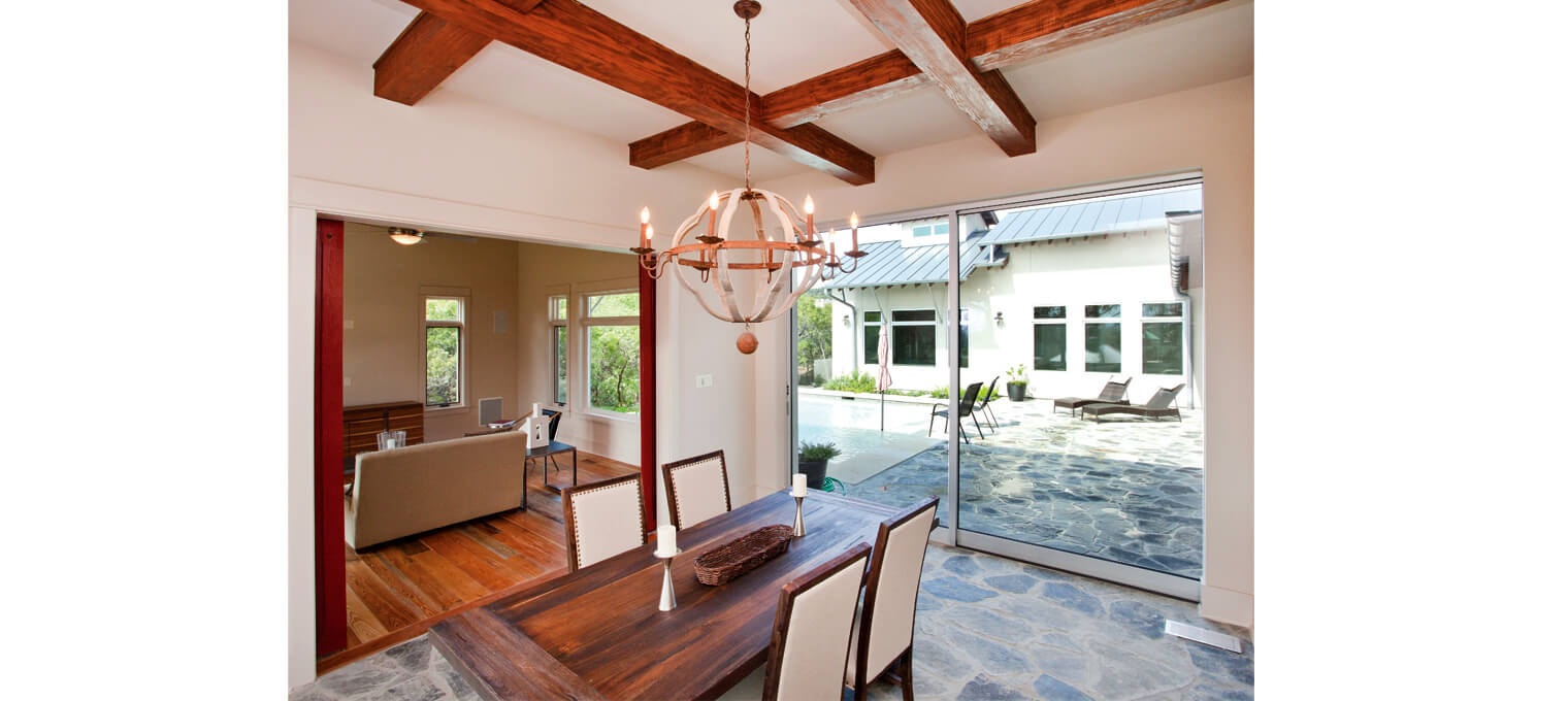 timber frame home dining room urban farmhouse 7