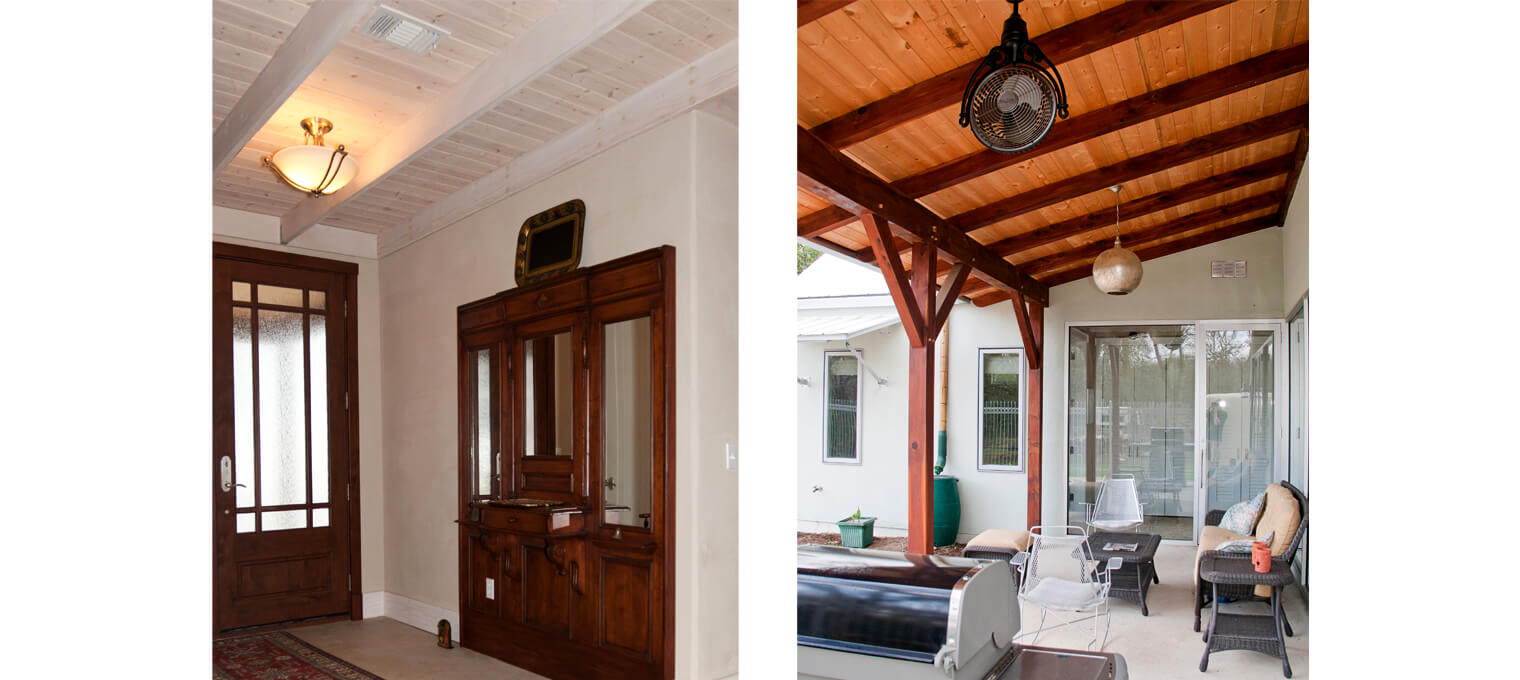 timber frame home entrance foyer contemp white wash 5