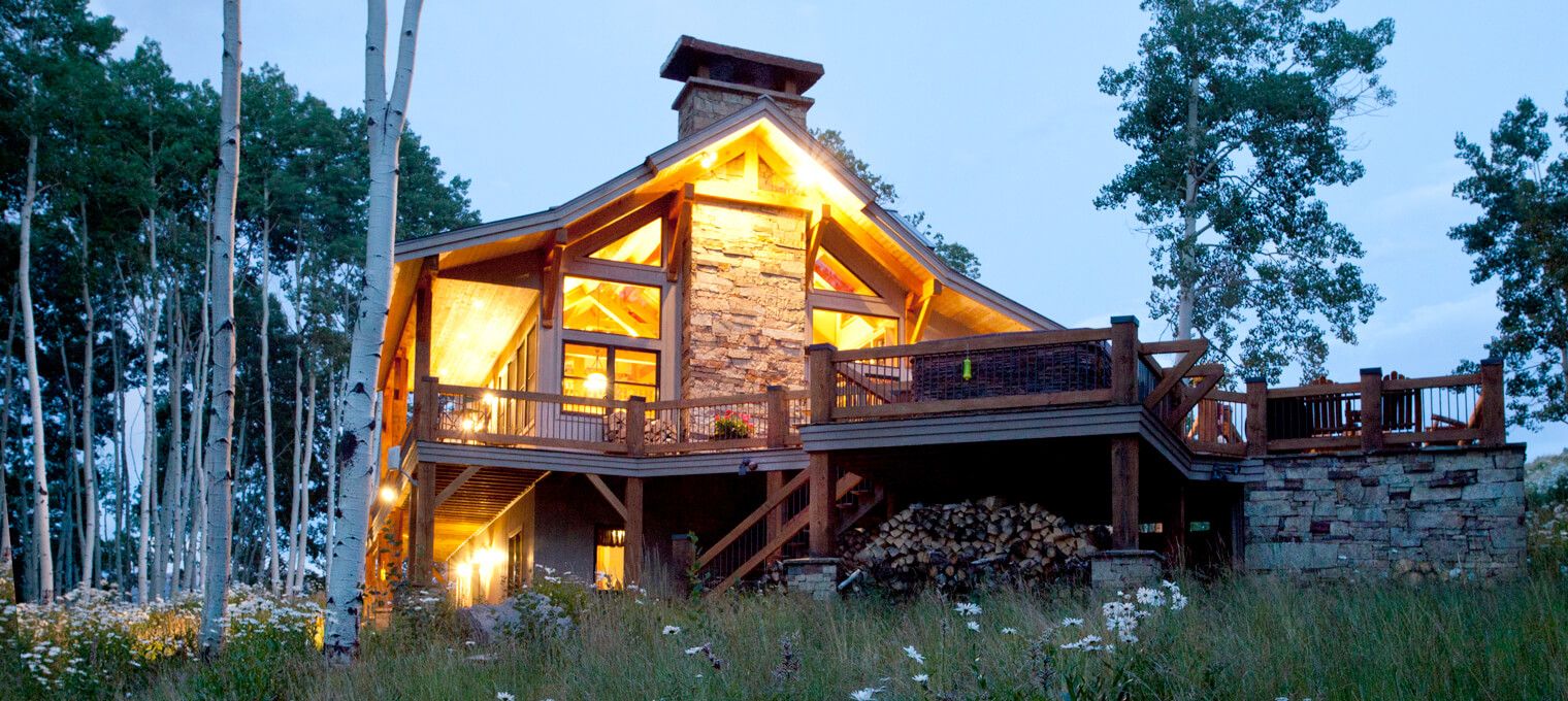 timber frame home exterior deck mountain retreat 10