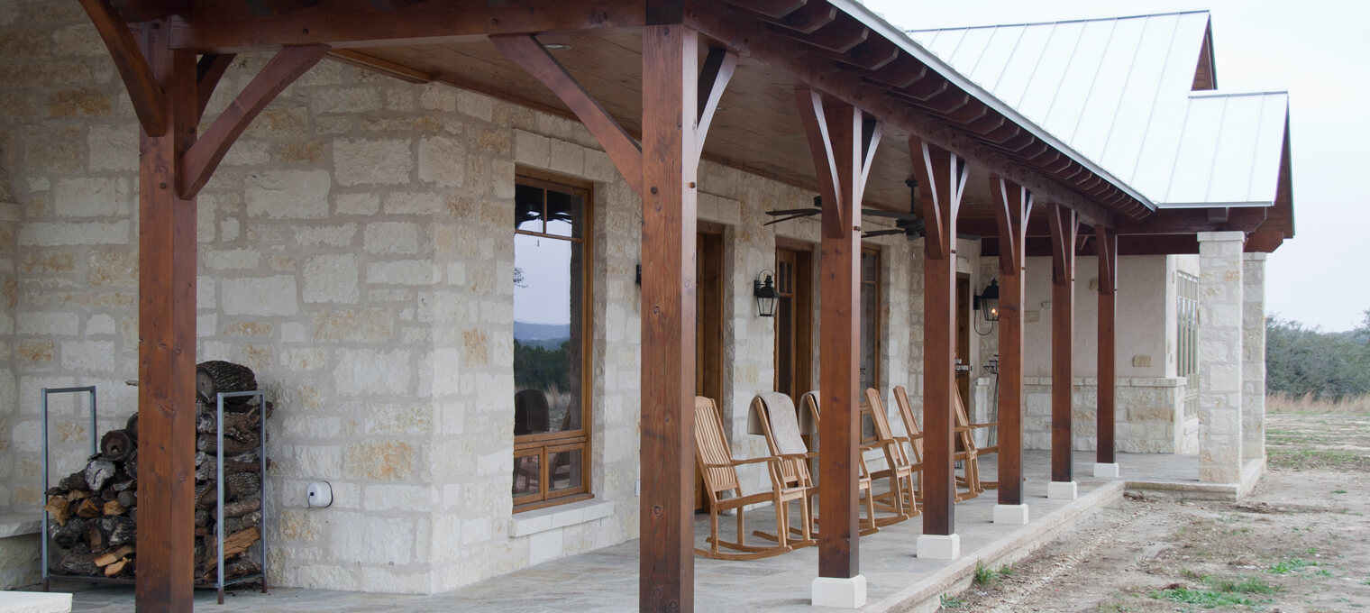 timber frame home exterior porch hybrid hill country 3