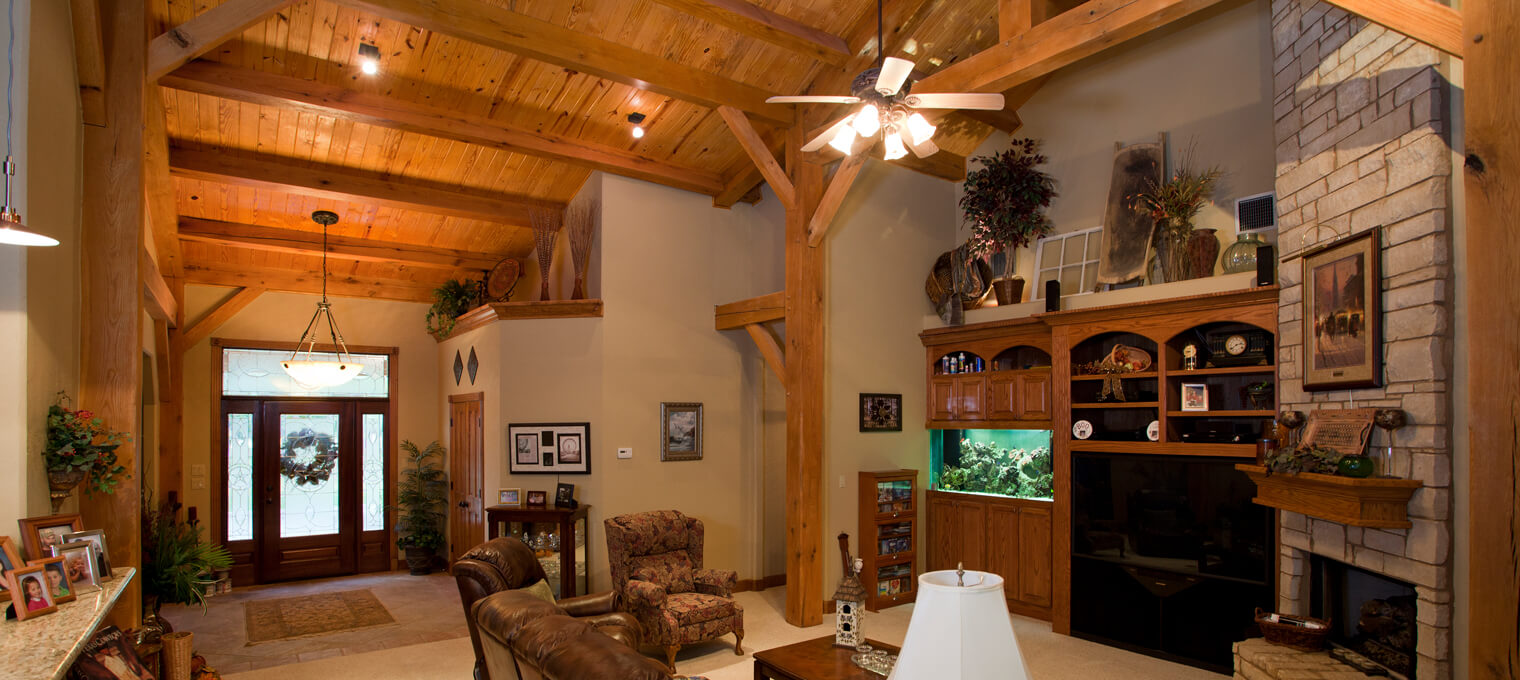 timber frame home great room houston timberframe 3