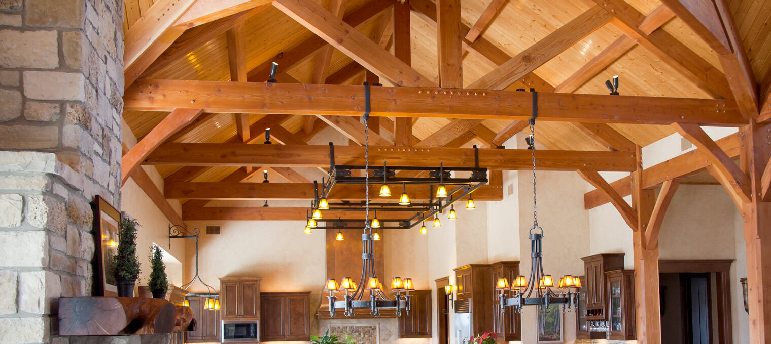 timber frame home kitchen living rm hill country home 13