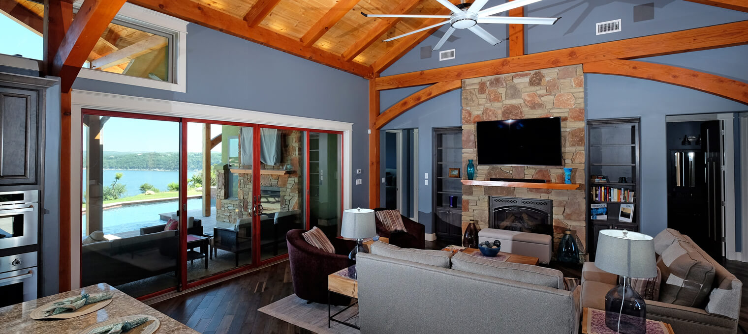 timber frame home lake view project5
