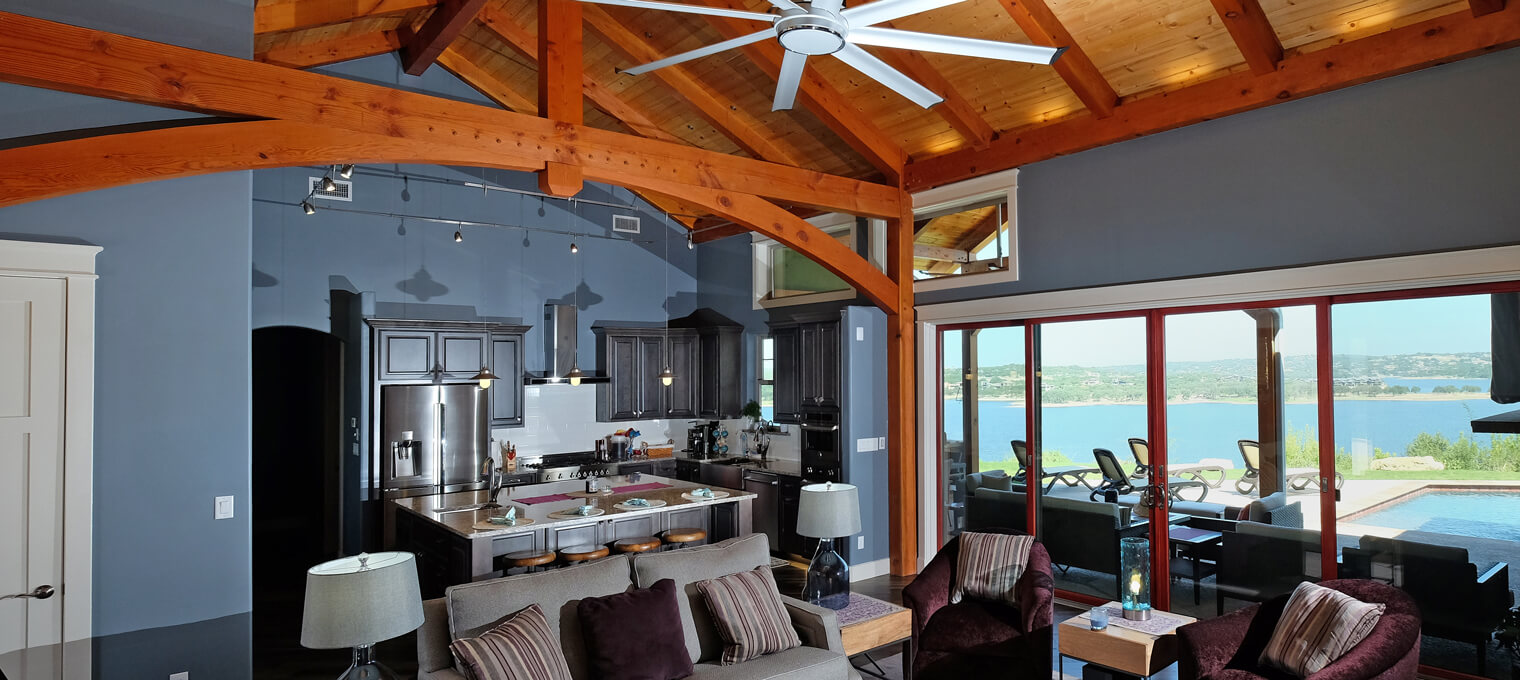 timber frame home lake view project7