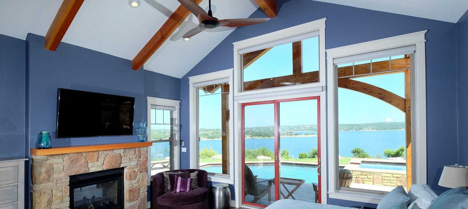 timber frame home lake view project8