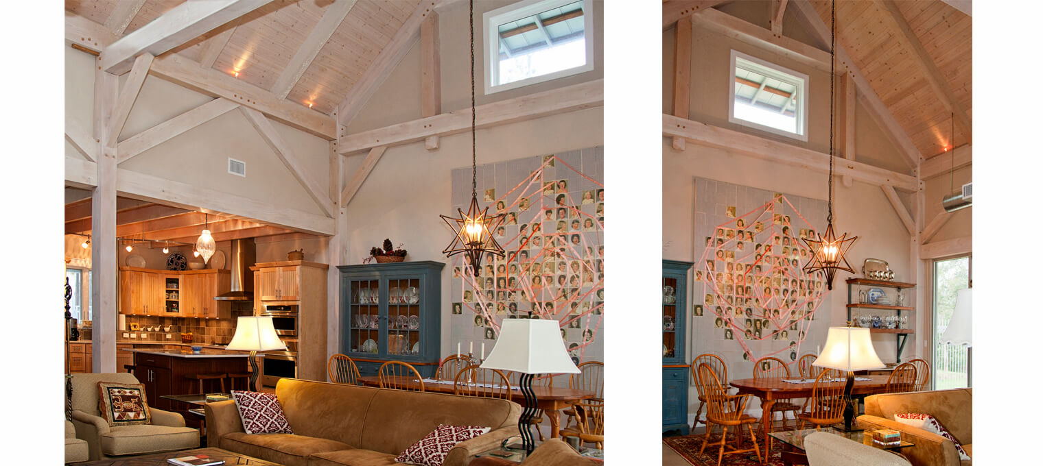 timber frame home living great room contemp white wash 6