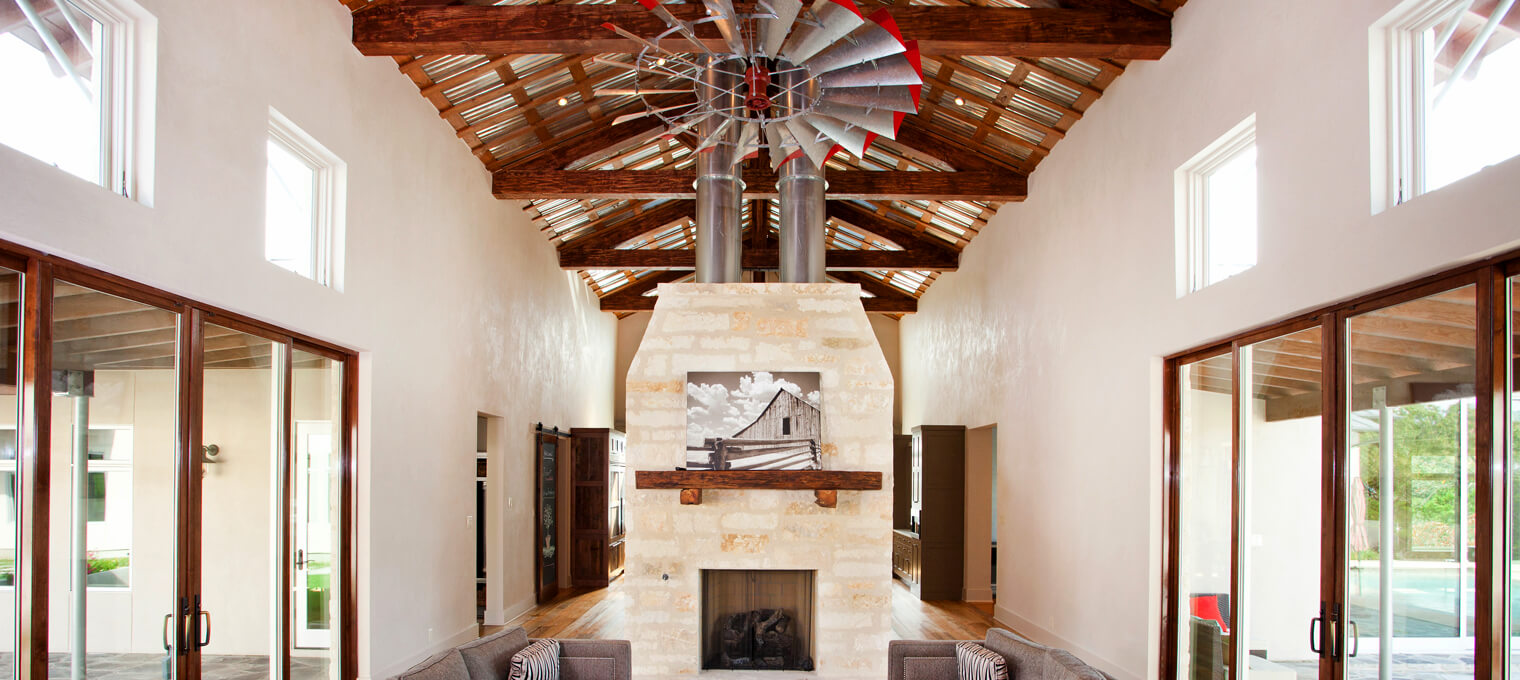 timber frame home living room fireplace urban farmhouse 2