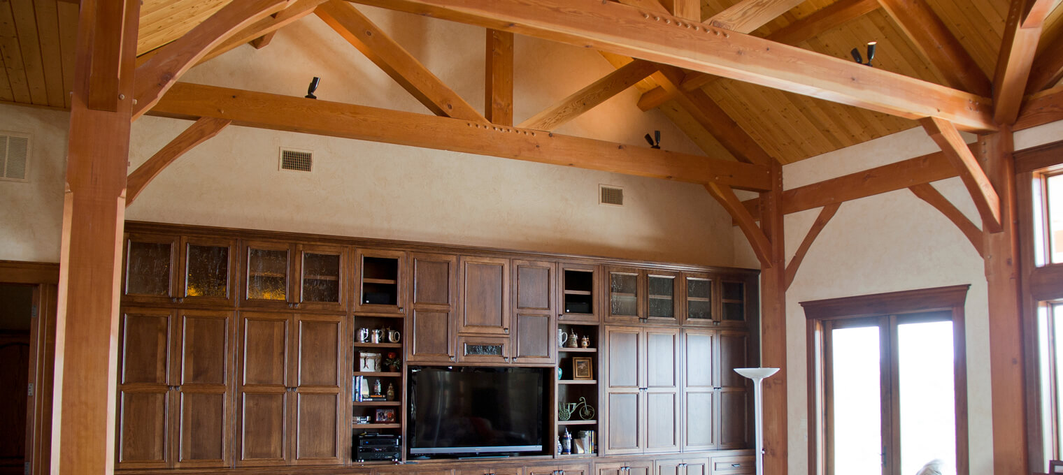 timber frame home living room hill country home 7