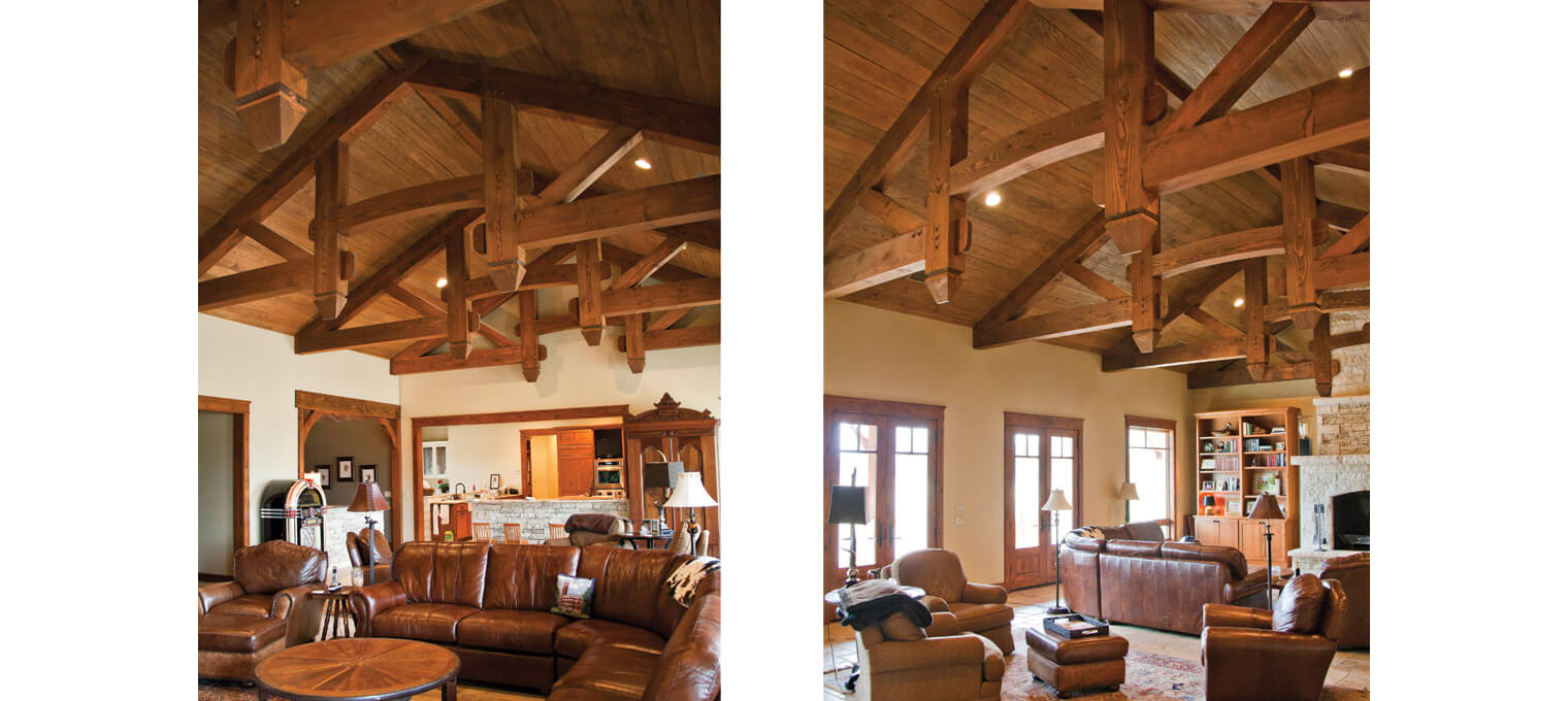 timber frame home living room hybrid hill country 6