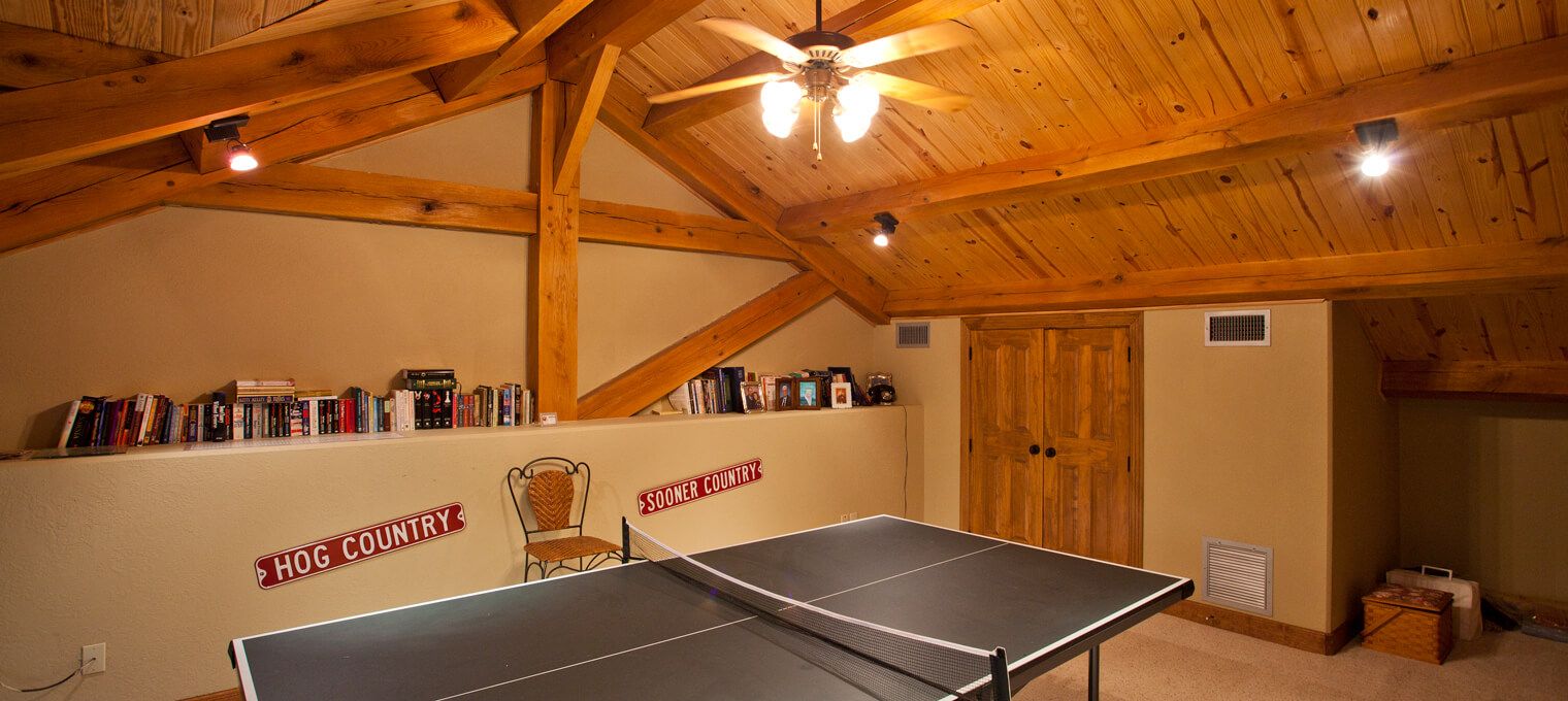 timber frame home loft game rm houston timberframe 4