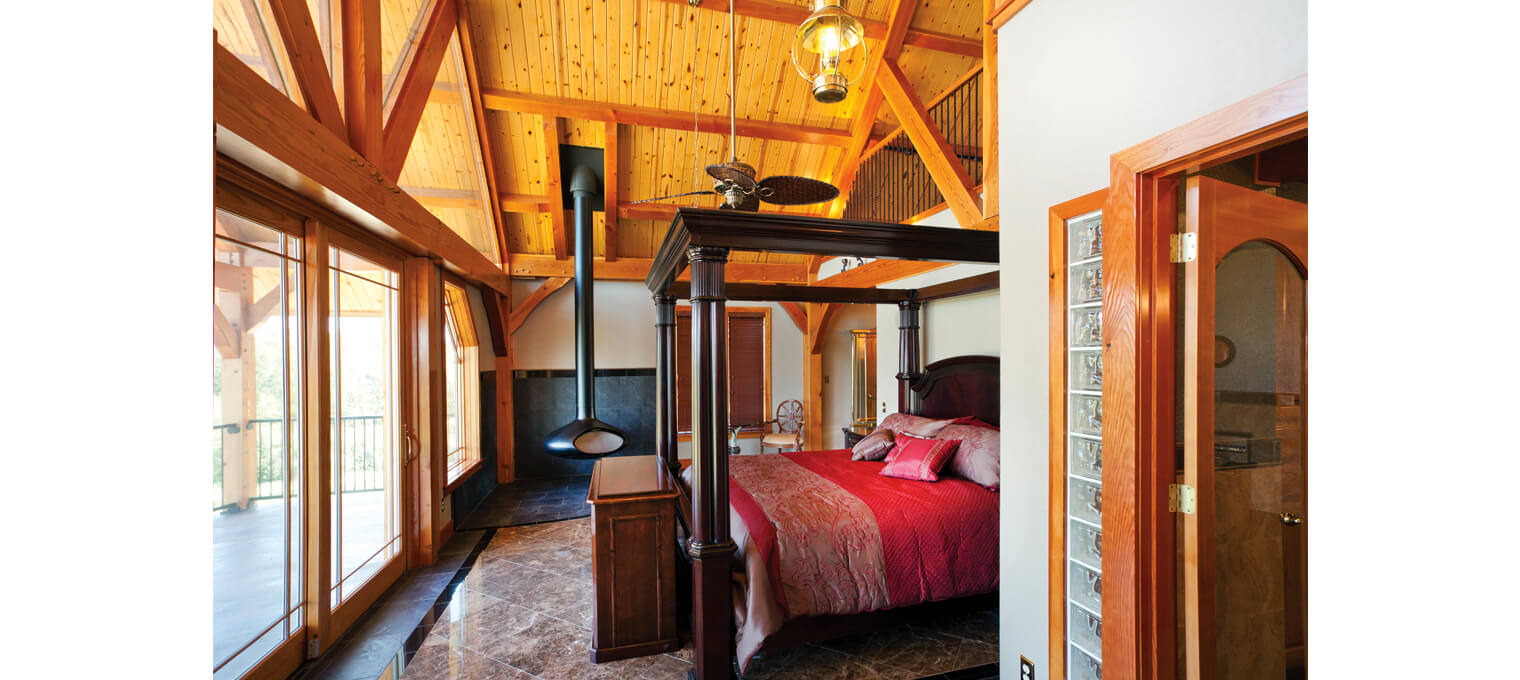 timber frame home master bedroom nautical design 11