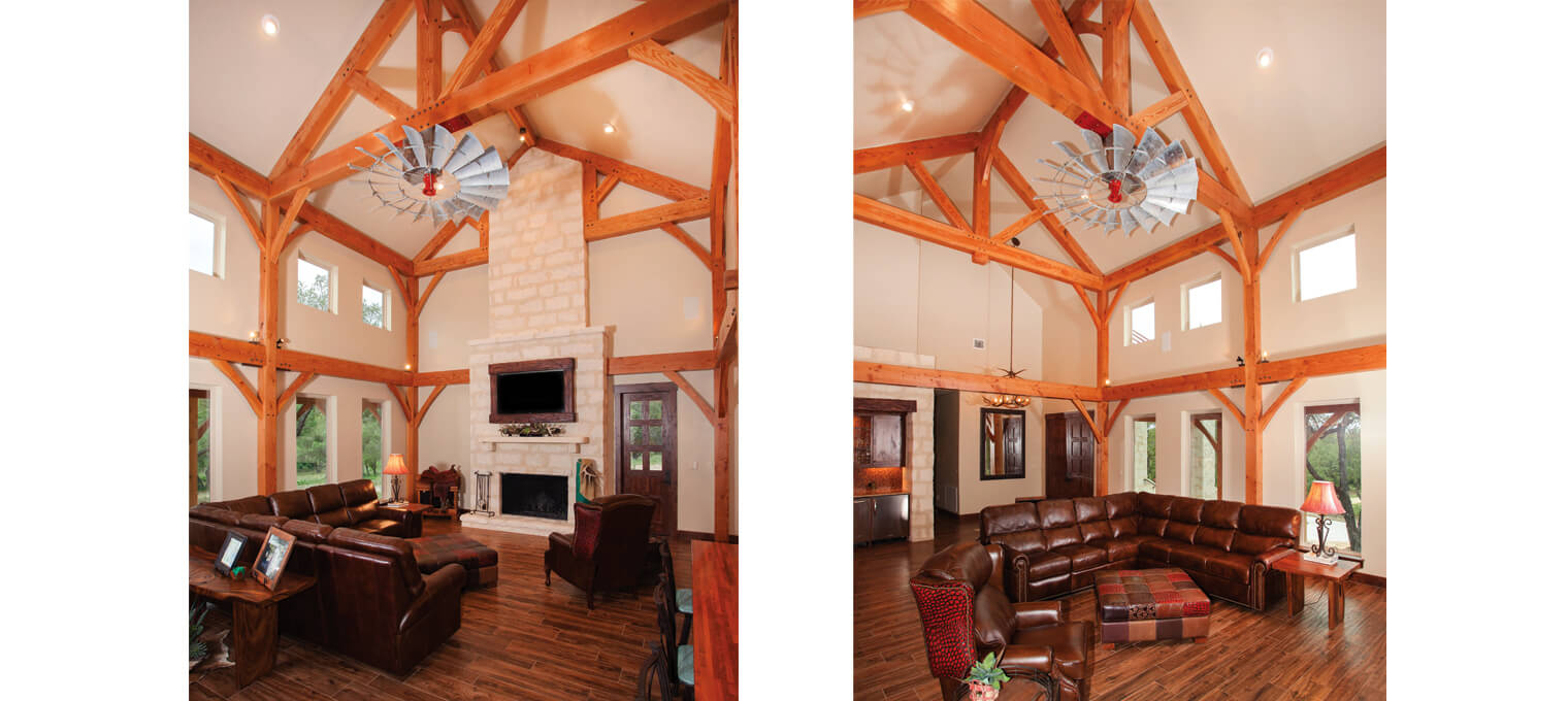 timber frame home modern ranch style project6