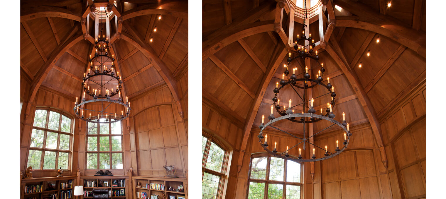 timber frame home octagon library project2