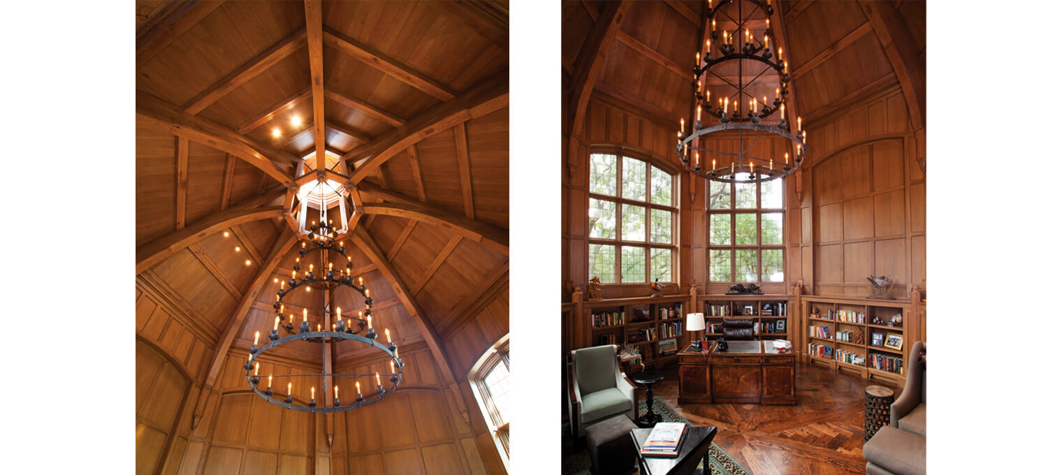 timber frame home octagon library project3