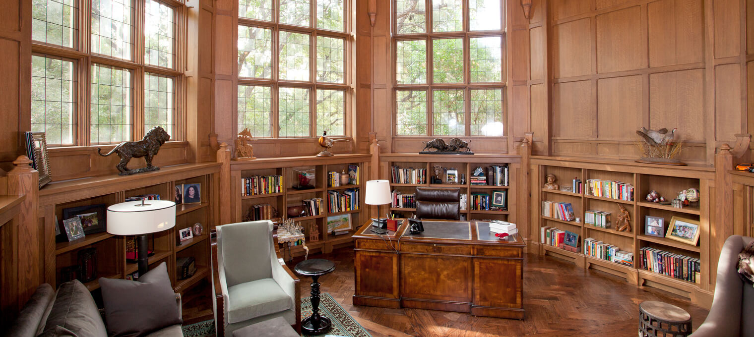 timber frame home octagon library project4