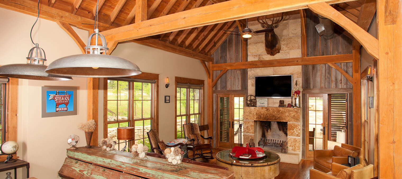timber frame home rustic great room project 4