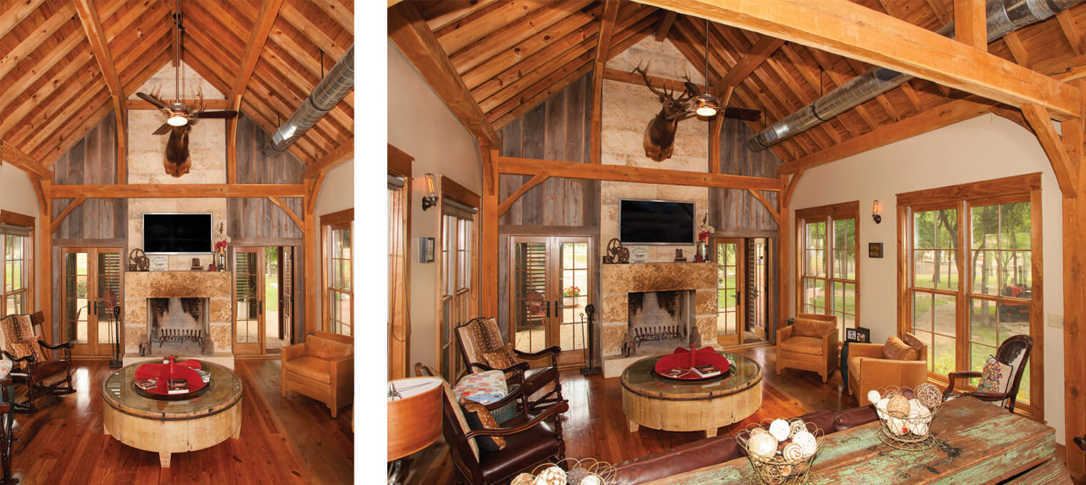 timber frame home rustic great room project 5