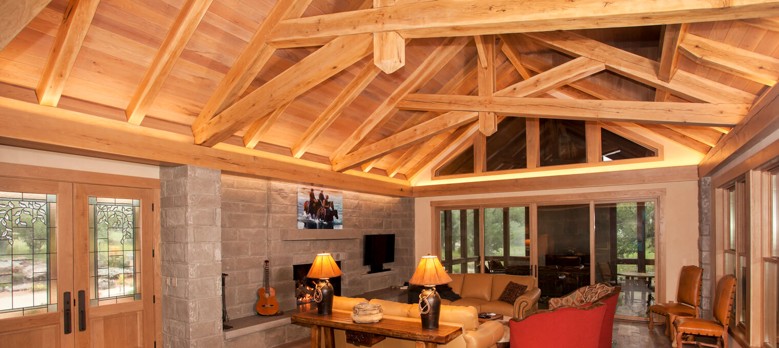 timber frame home secluded hybrid home project6