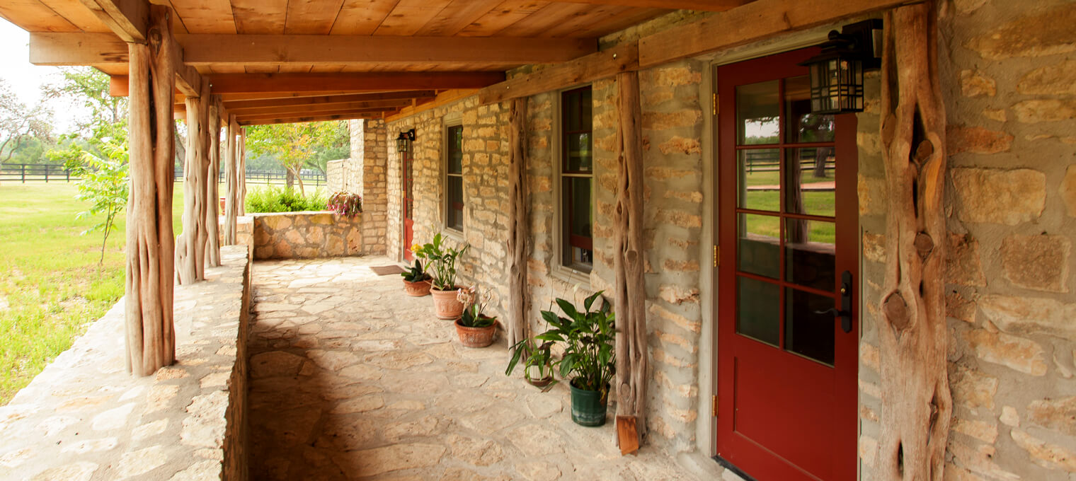 timber frame home stone house project11