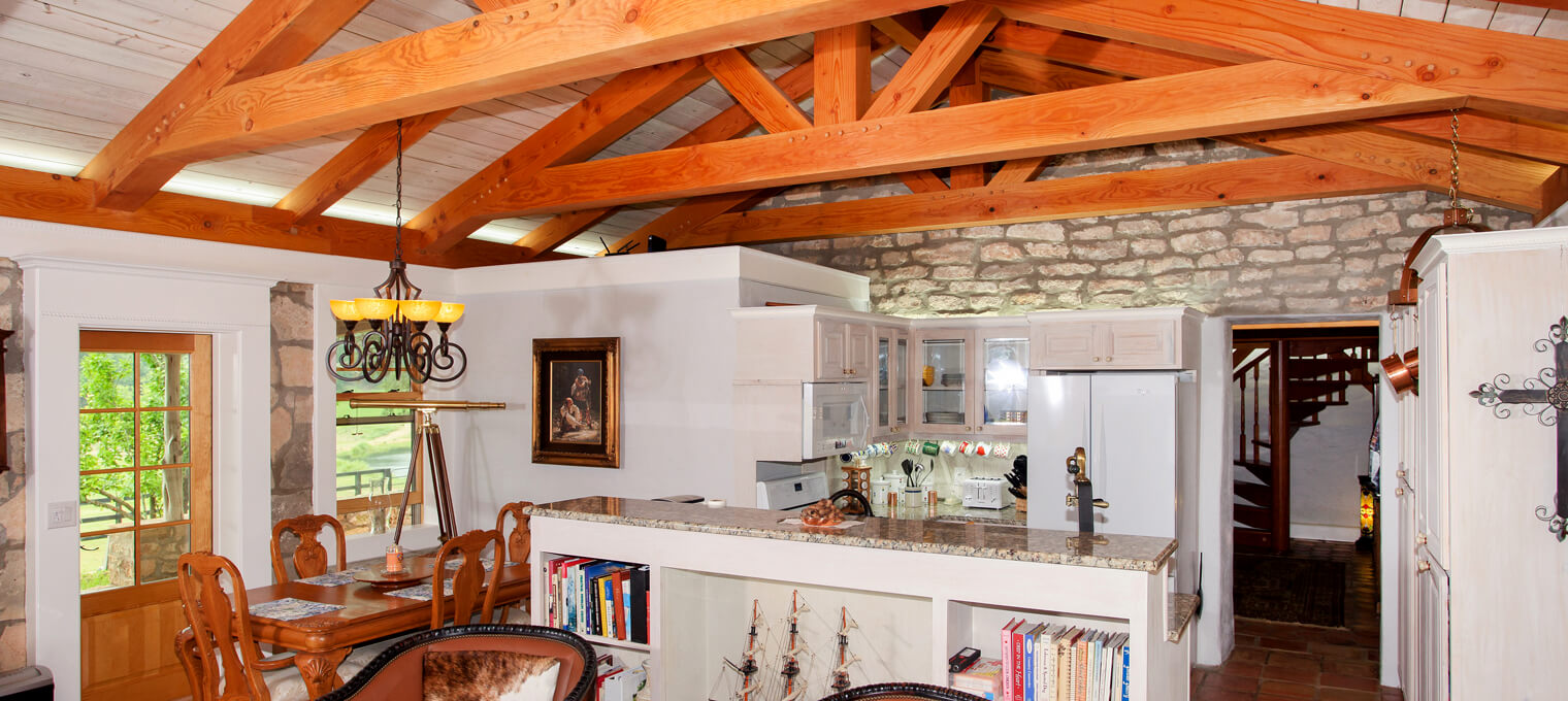 timber frame home stone house project2