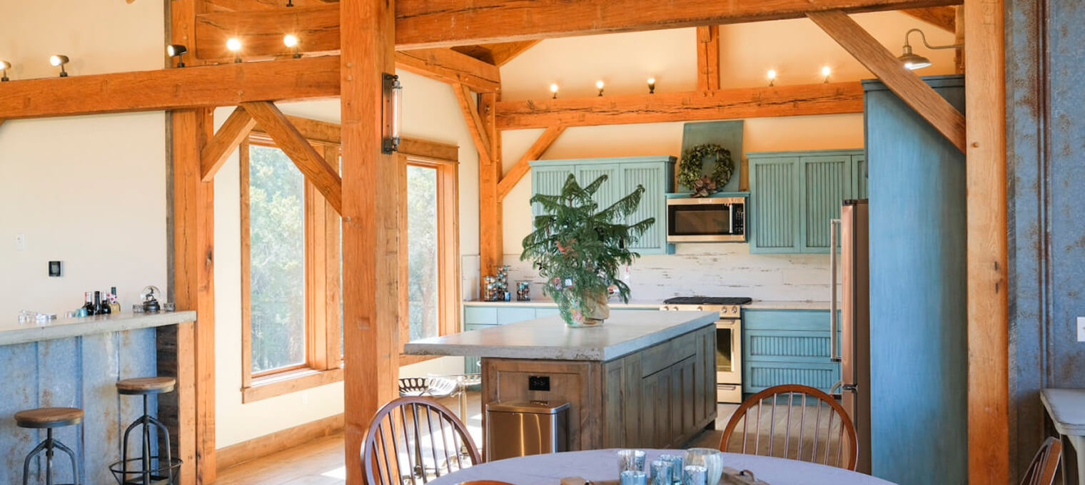 timber frame home hilltop party barn3