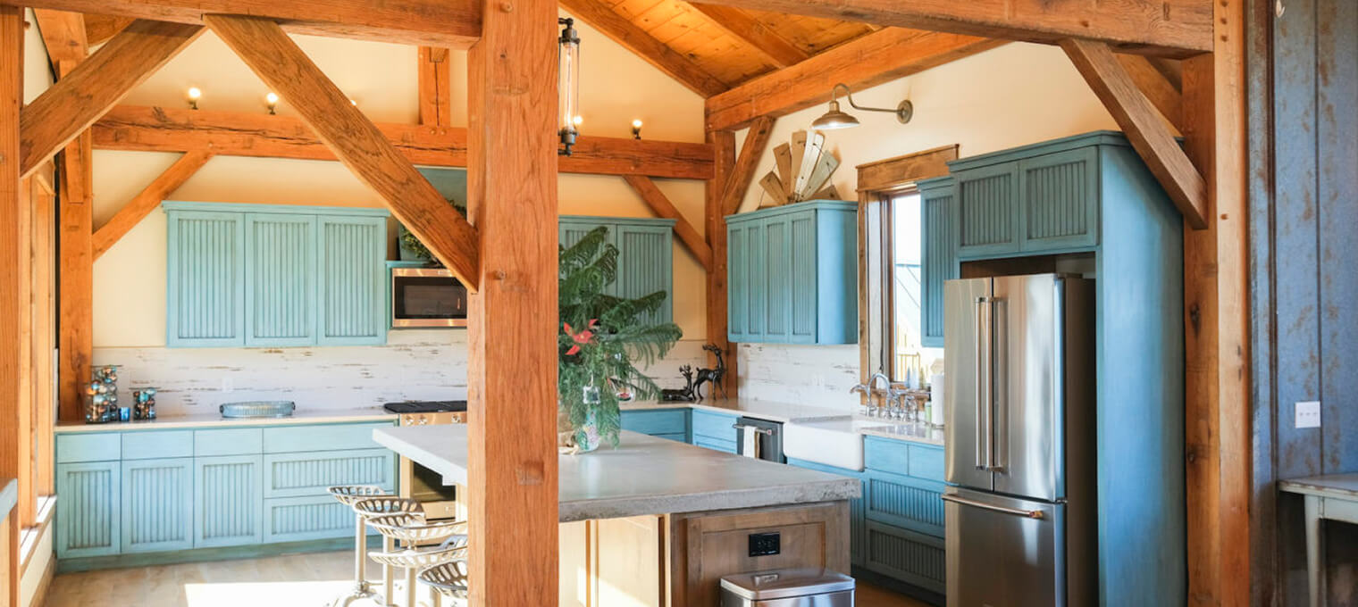 timber frame home hilltop party barn4