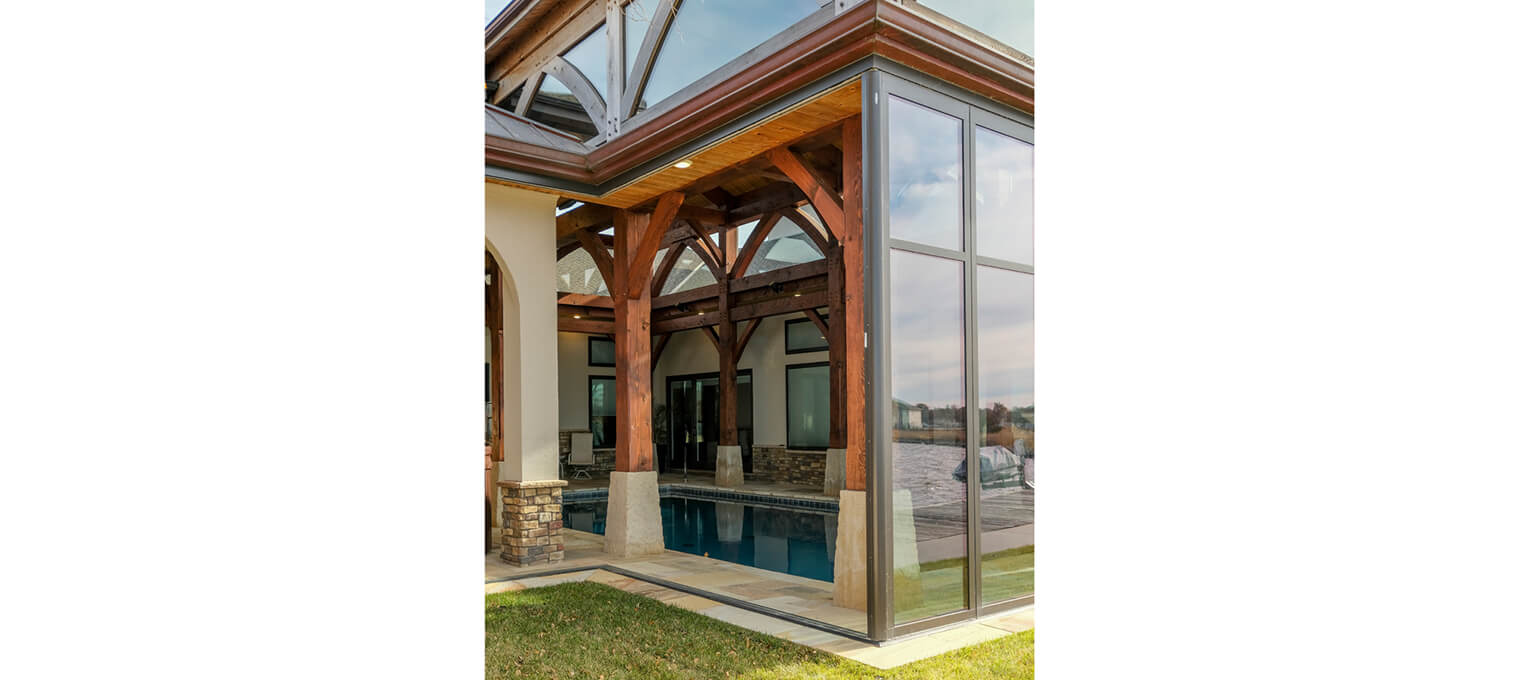 residential timber frame indoor/outdoor pool pavilion5