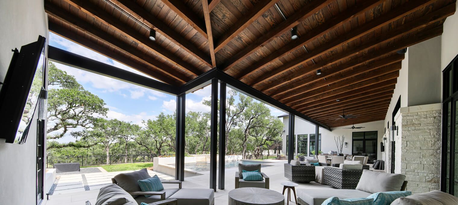 timber frame home Mixed Material Modern11