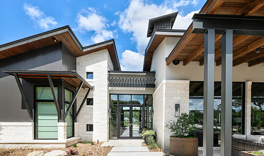 Mixed Material Modern, Timber Frame Home