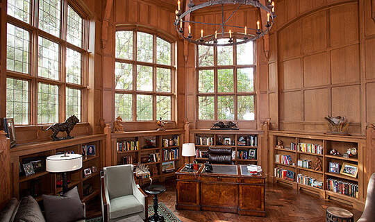 timber frame home octagon library