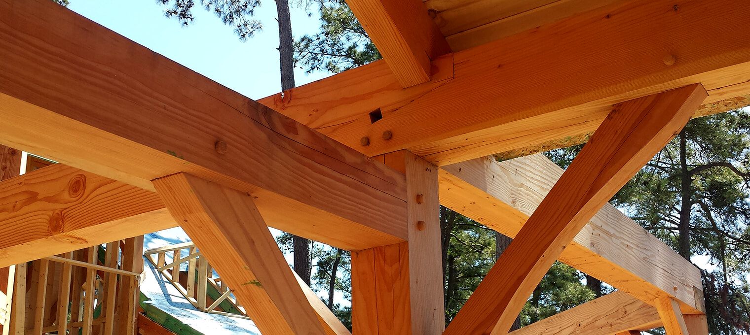 progress timber frame raising 38