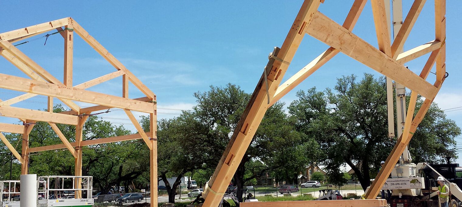 progress timber frame raising 39