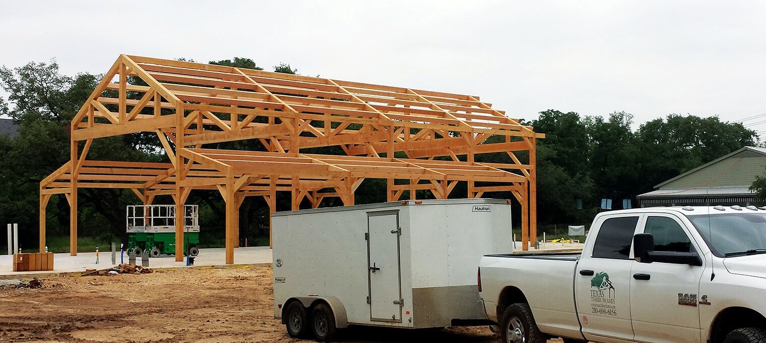 progress timber frame raising 42