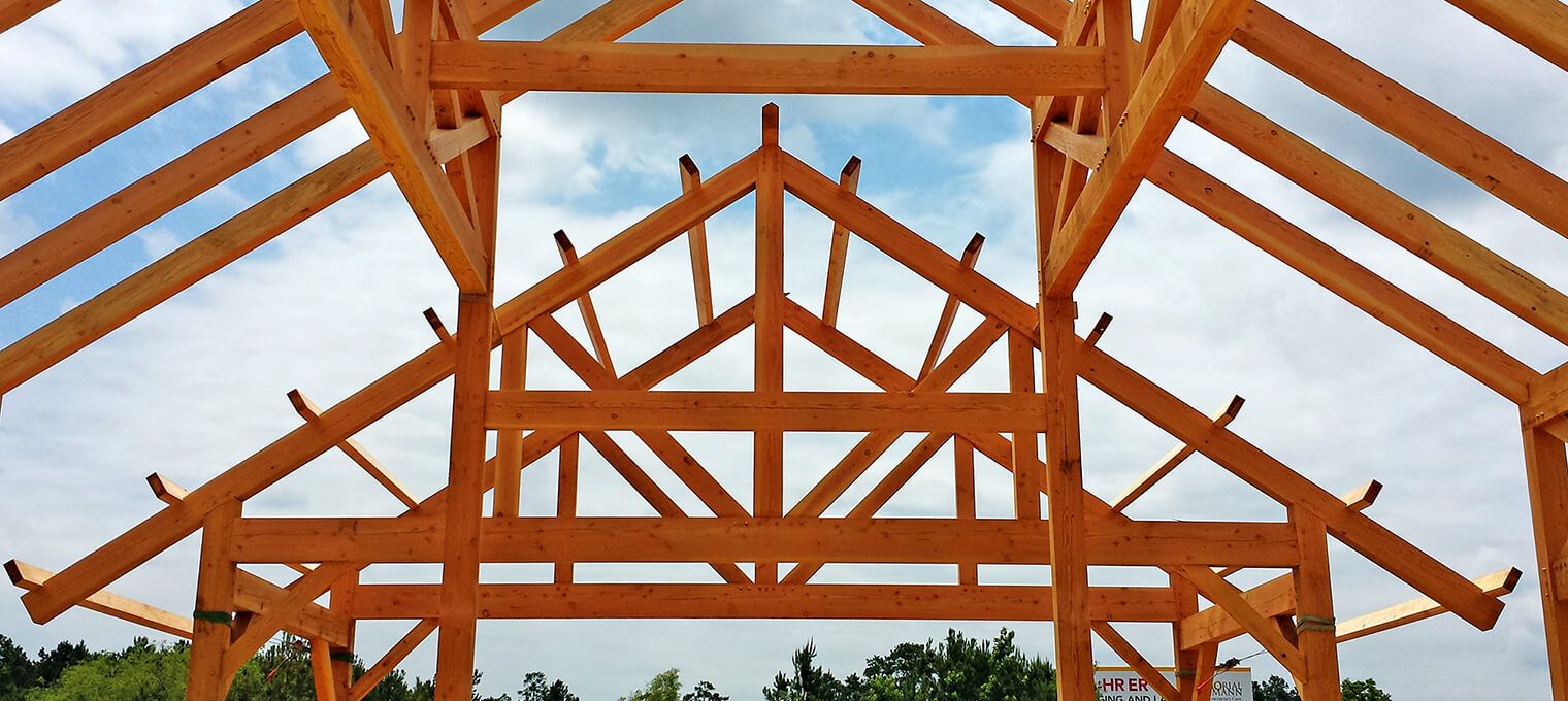 progress timber frame raising 31