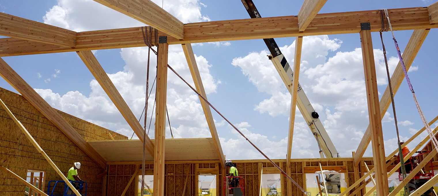 progress timber frame raising 34